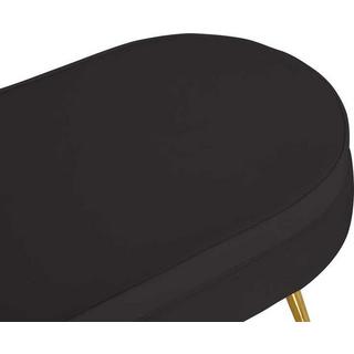 mutoni Pouf ovale in velluto nero  