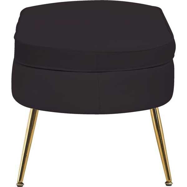 mutoni Pouf ovale in velluto nero  