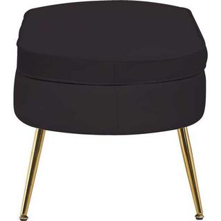 mutoni Pouf ovale in velluto nero  