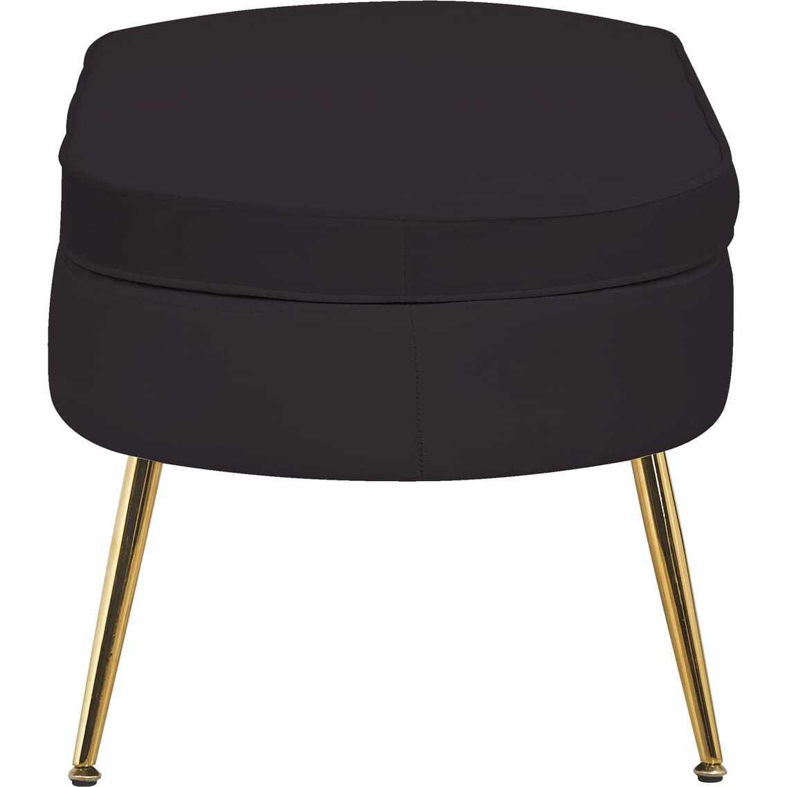 mutoni Pouf ovale velours noir  