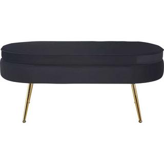 mutoni Pouf ovale velours noir  