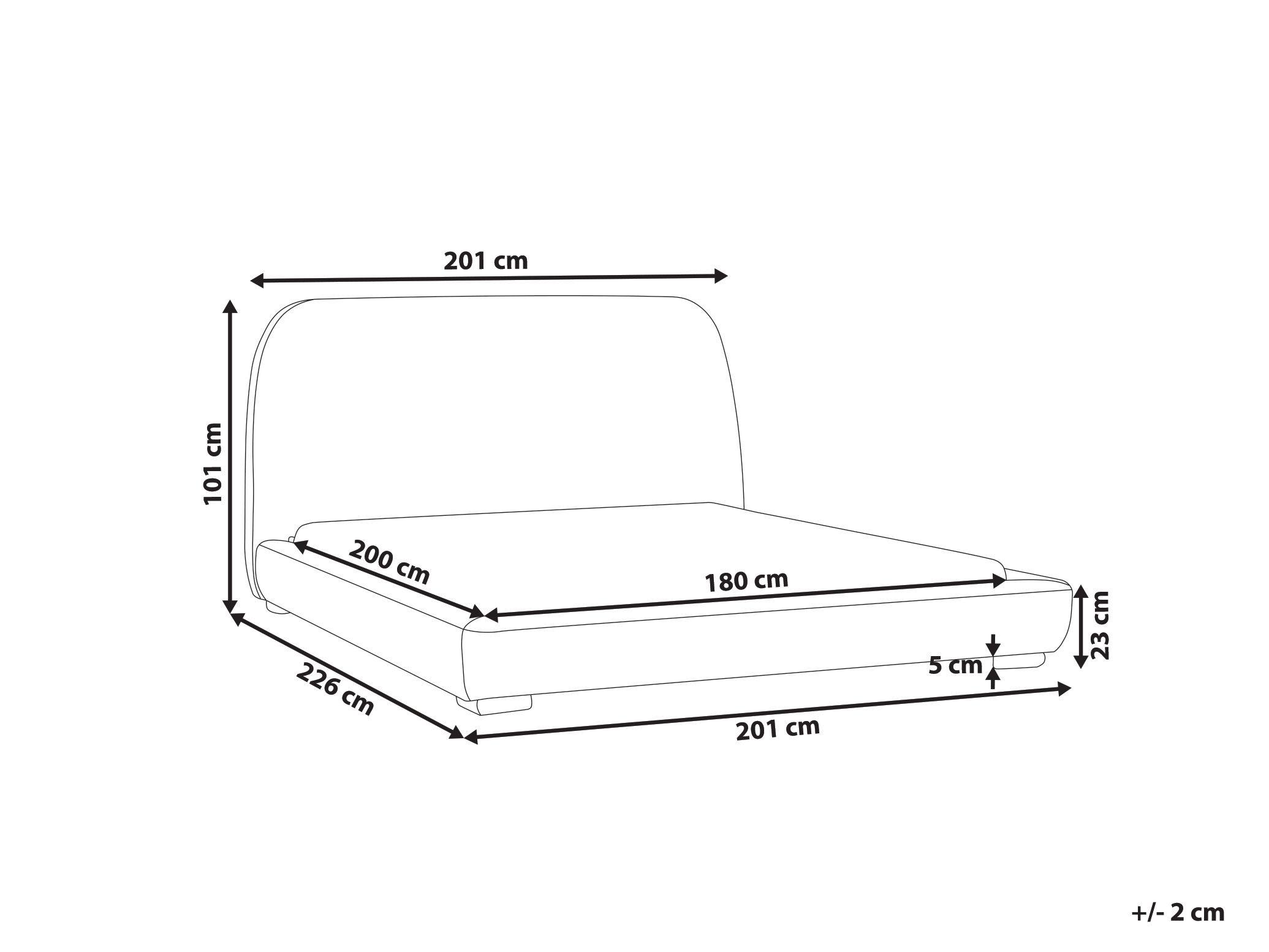 Beliani Bett mit Lattenrost aus Polyester Klassisch ROISEL  