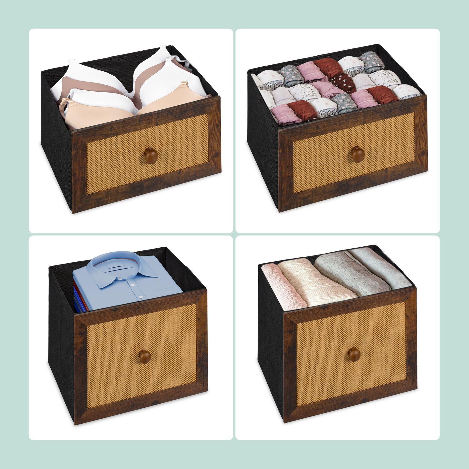 B2X Cassettiera a 5 cassetti in effetto rattan  