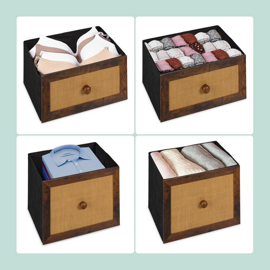 B2X Cassettiera a 5 cassetti in effetto rattan  