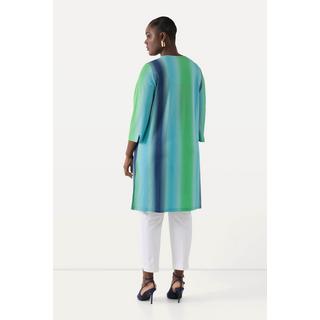 Ulla Popken  Slinky-Longshirt, Piqué, Tunika-Ausschnitt, 3/4-Arm 