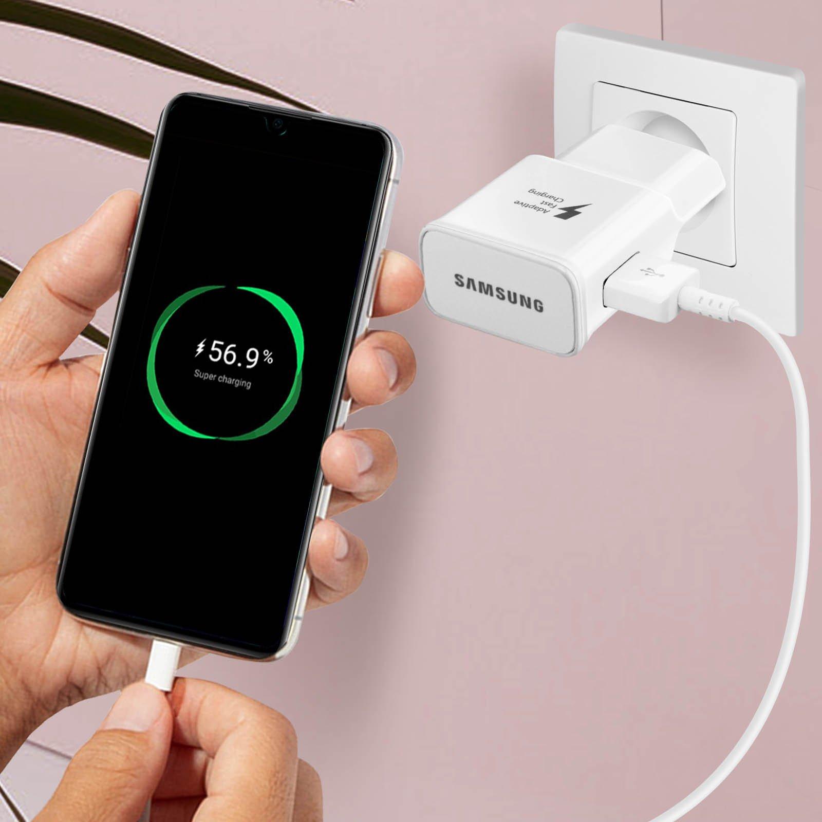 SAMSUNG 2Ah Travel Adapter Fast charging Wand Ladegerät + USB -Typ C Kabel – Weiß 