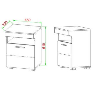 VCM Nachtschrank Beistelltisch Drehtür Konsole Boxspring Nachttisch Slepal M  