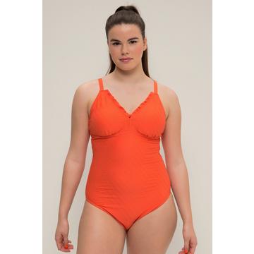 Maillot de bain à bonnets souples et amovibles, matière ondulée et décolleté en forme de cœur