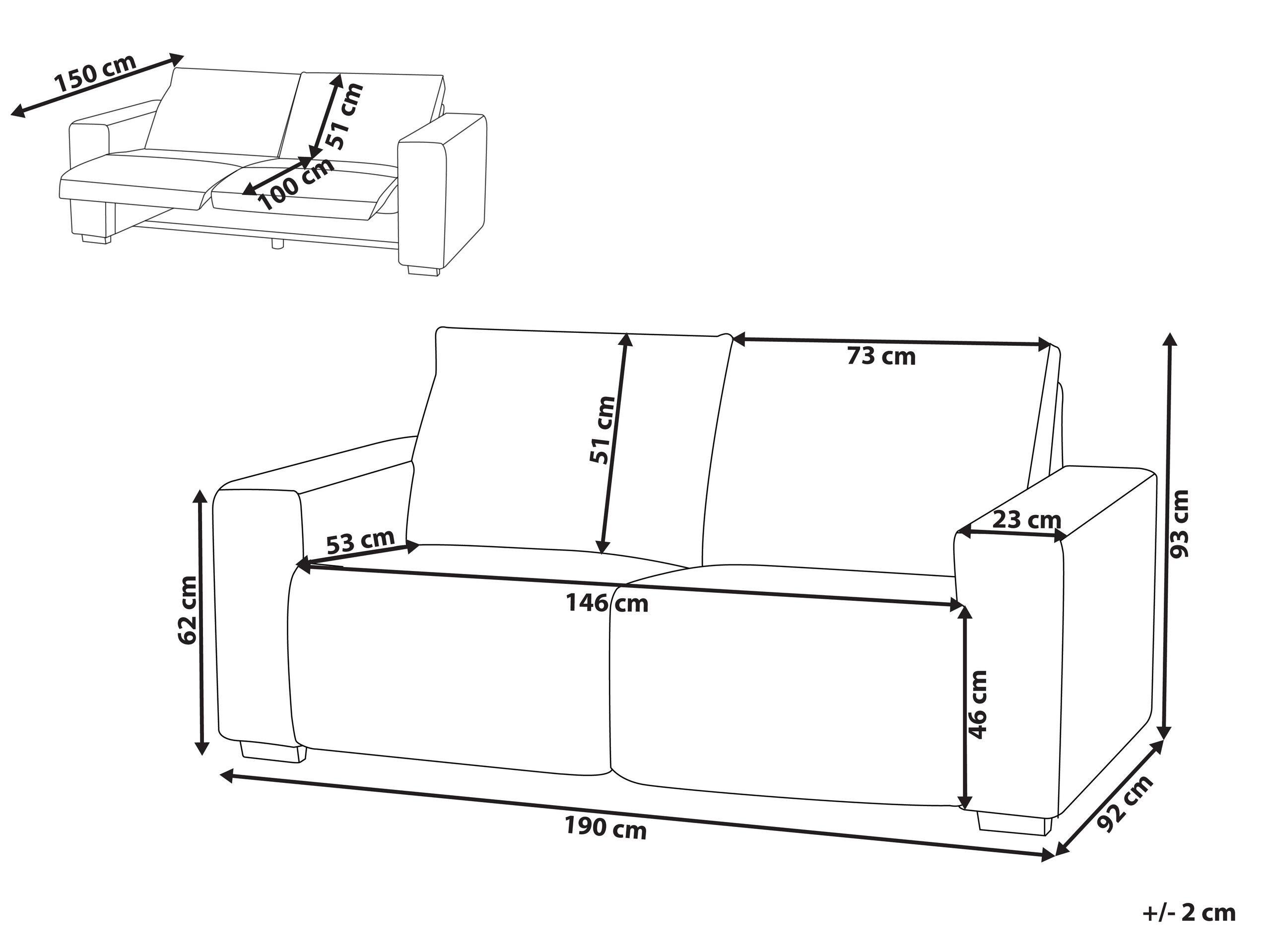 Beliani 3 Sitzer Sofa aus Cord Modern NUKARI  