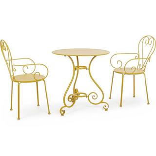 mutoni Table de jardin Etienne ronde 70x70 ocre  