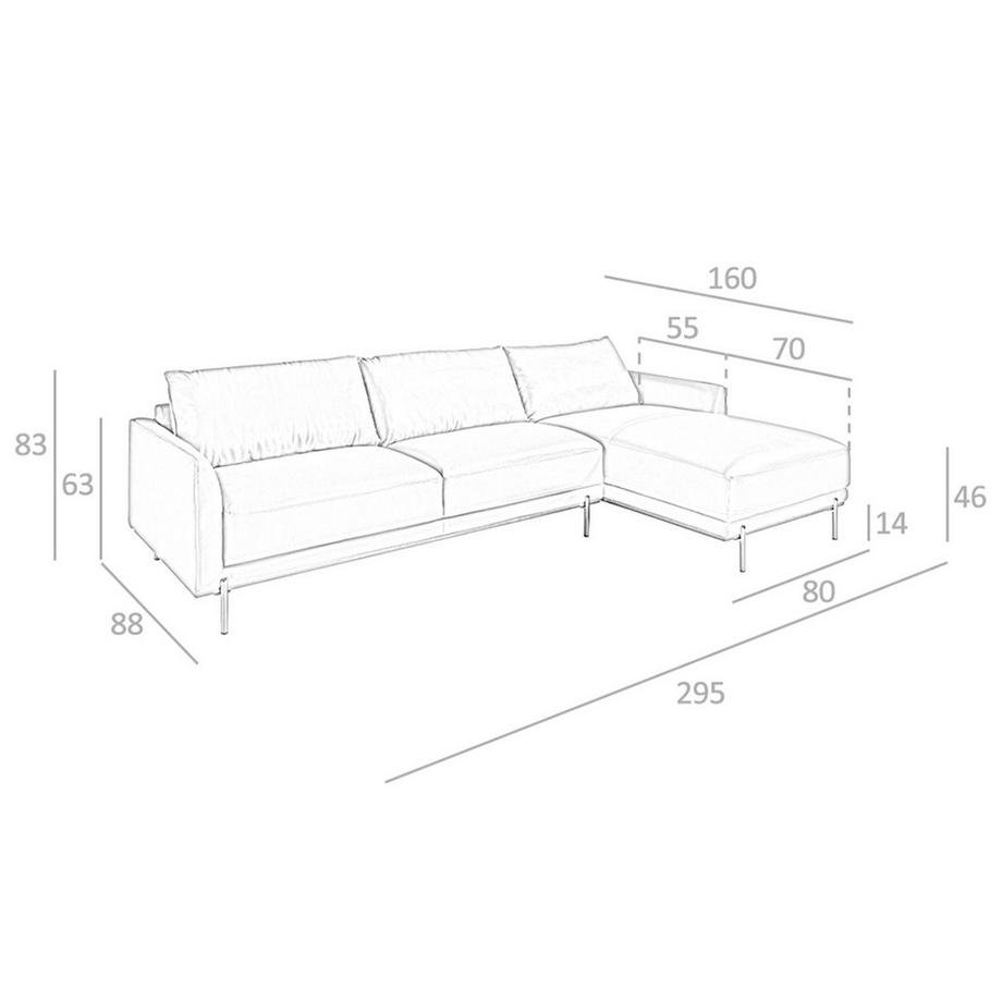 ANGEL CERDA Canapé d'angle droite en cuir noir  