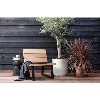 mutoni Fauteuil de jardin Banco noir naturel  