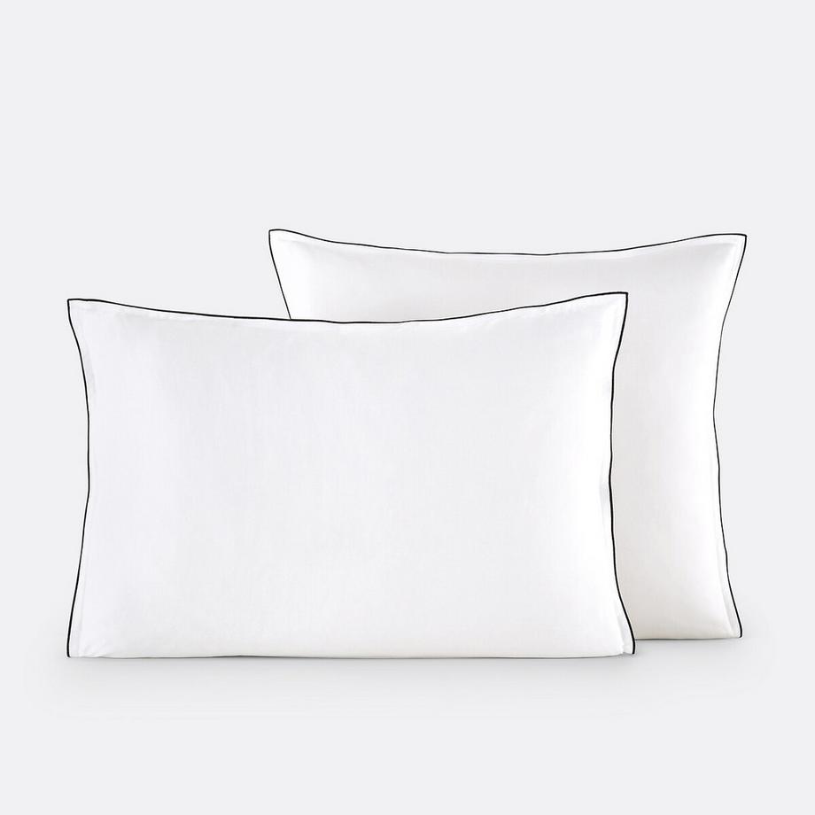 Taie d'oreiller satin de coton lavé