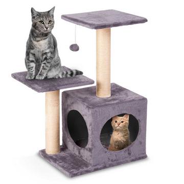 Griffoir pour chat 71 cm DR-263 Pethaus avec souris, gris clair
