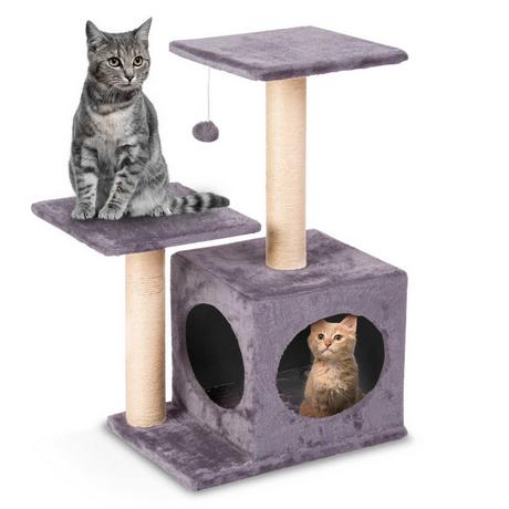 B2X  Griffoir pour chat 71 cm DR-263 Pethaus avec souris, gris clair 