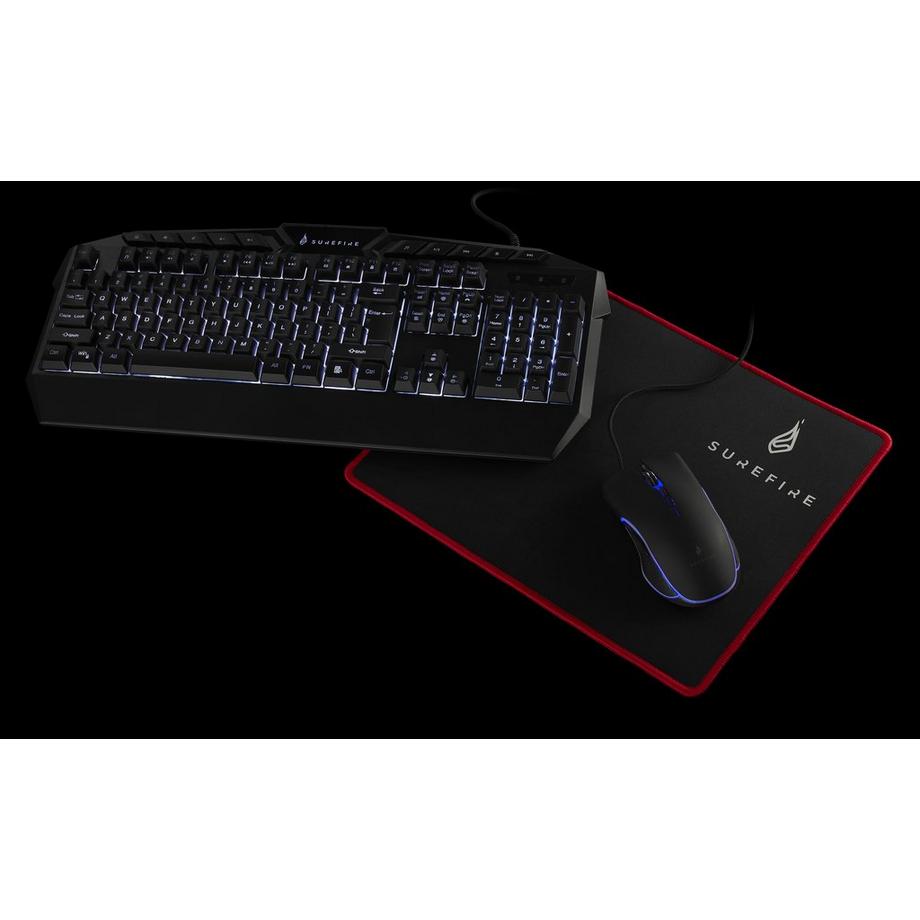 Surefire Gaming  Silent Flight 320 Tapis de souris de jeu Noir, Rouge 