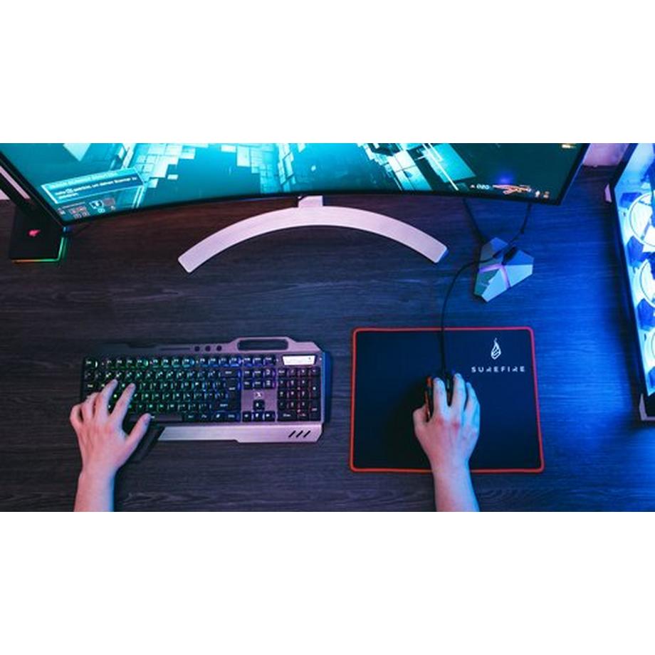 Surefire Gaming  Silent Flight 320 Tapis de souris de jeu Noir, Rouge 