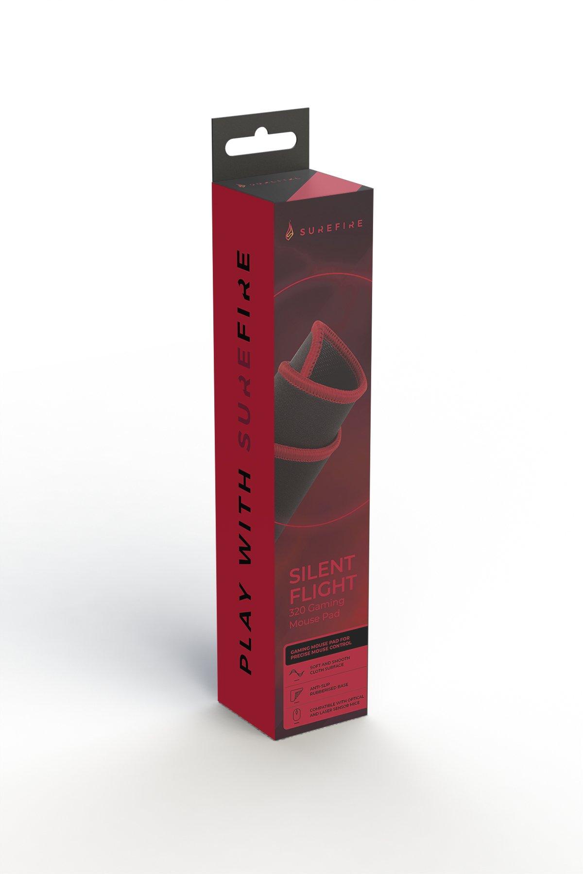 Surefire Gaming  SureFire Silent Flight 320 Gaming-Mauspad Schwarz, Rot 