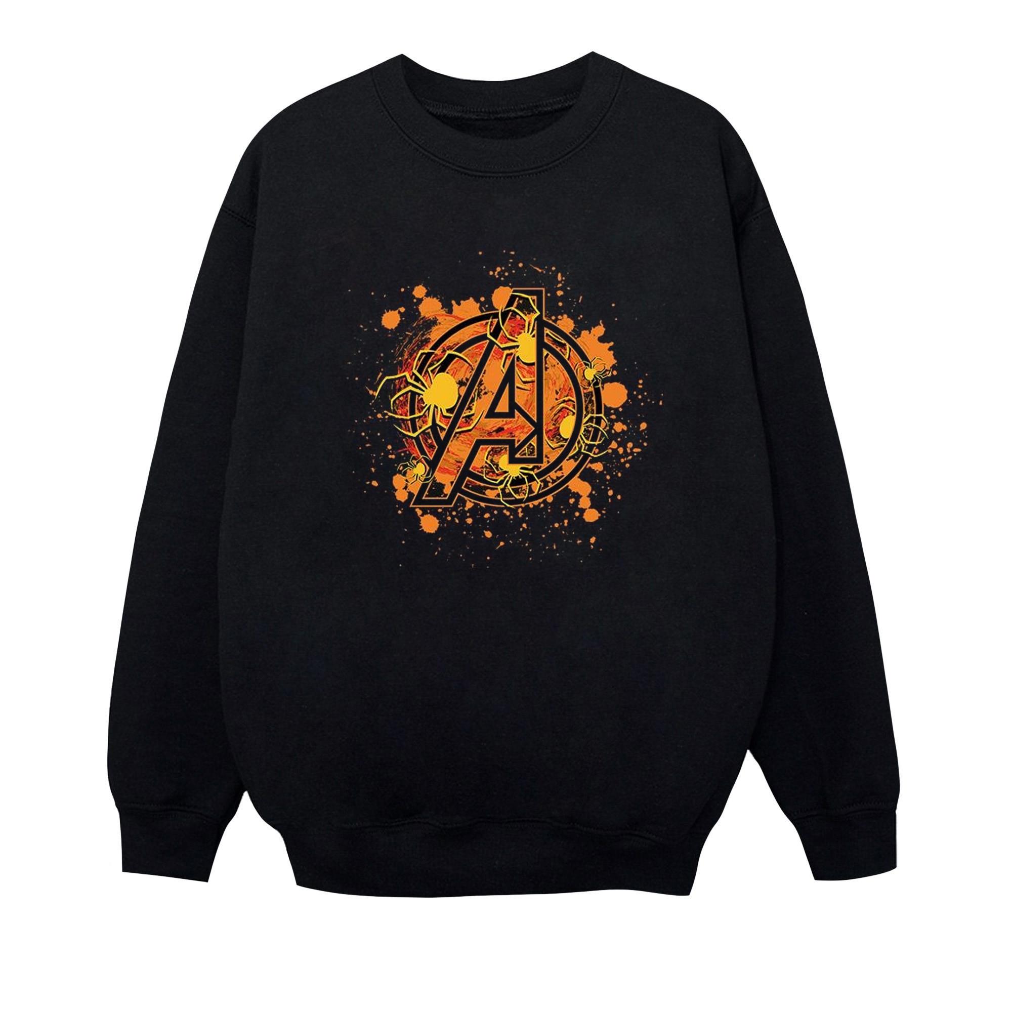 Image of Avengers Assemble Halloween Spider Logo Sweatshirt Jungen Schwarz 152-158