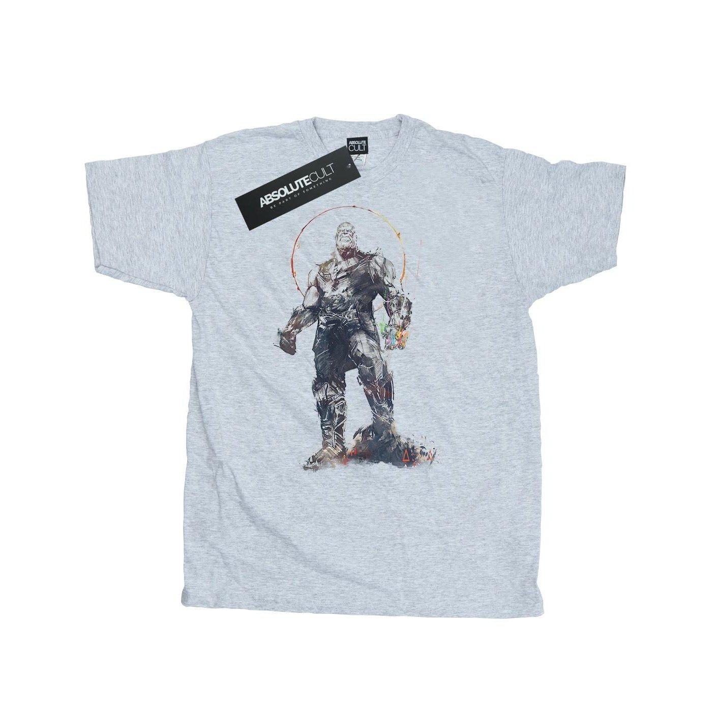 Image of Avengers Infinity War Thanos Sketch Tshirt Herren Grau XXL