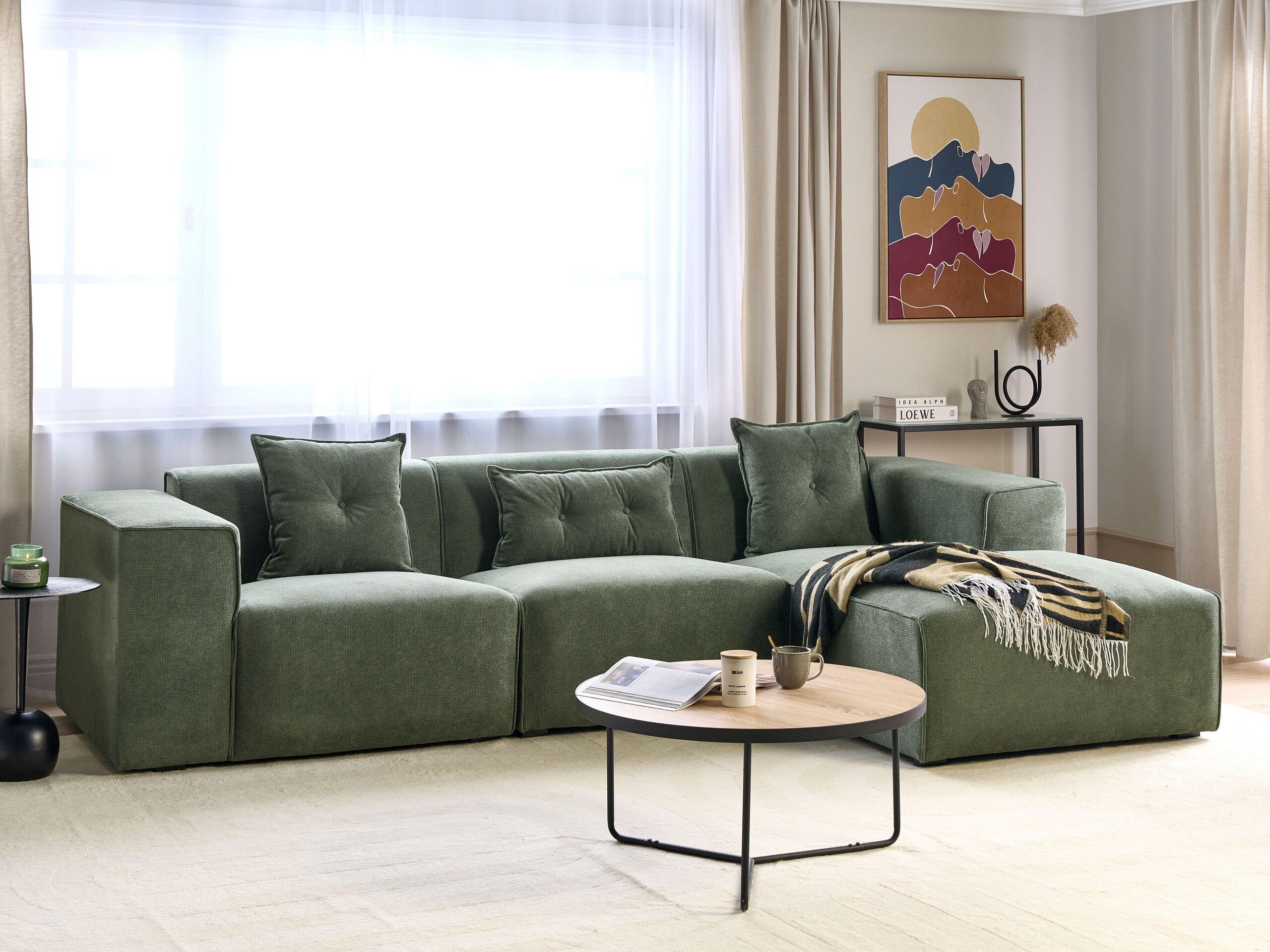 Beliani Ecksofa aus Chenillegewebe Modern DOLVA  