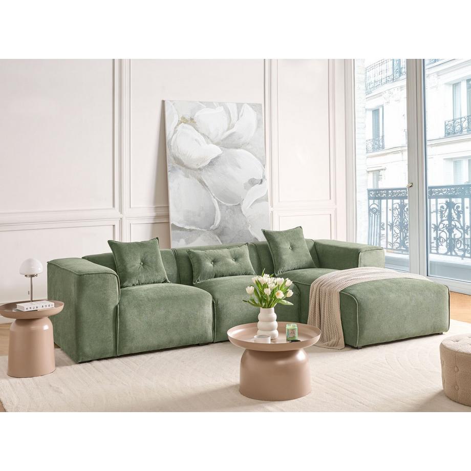 Beliani Canapé d'angle en Tissu chenille  DOLVA  