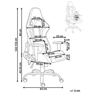 Beliani Siège de gaming en Cuir PU Moderne GLEAM  