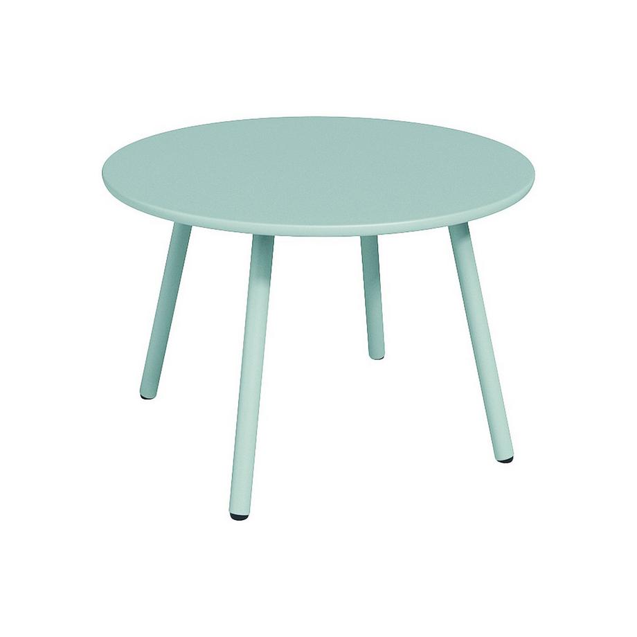 Vente-unique Garten-Sitzgruppe: 2 Beistelltische + 2 stapelbare Sessel - Metall - Hellgrün - MIRMANDE von MYLIA  