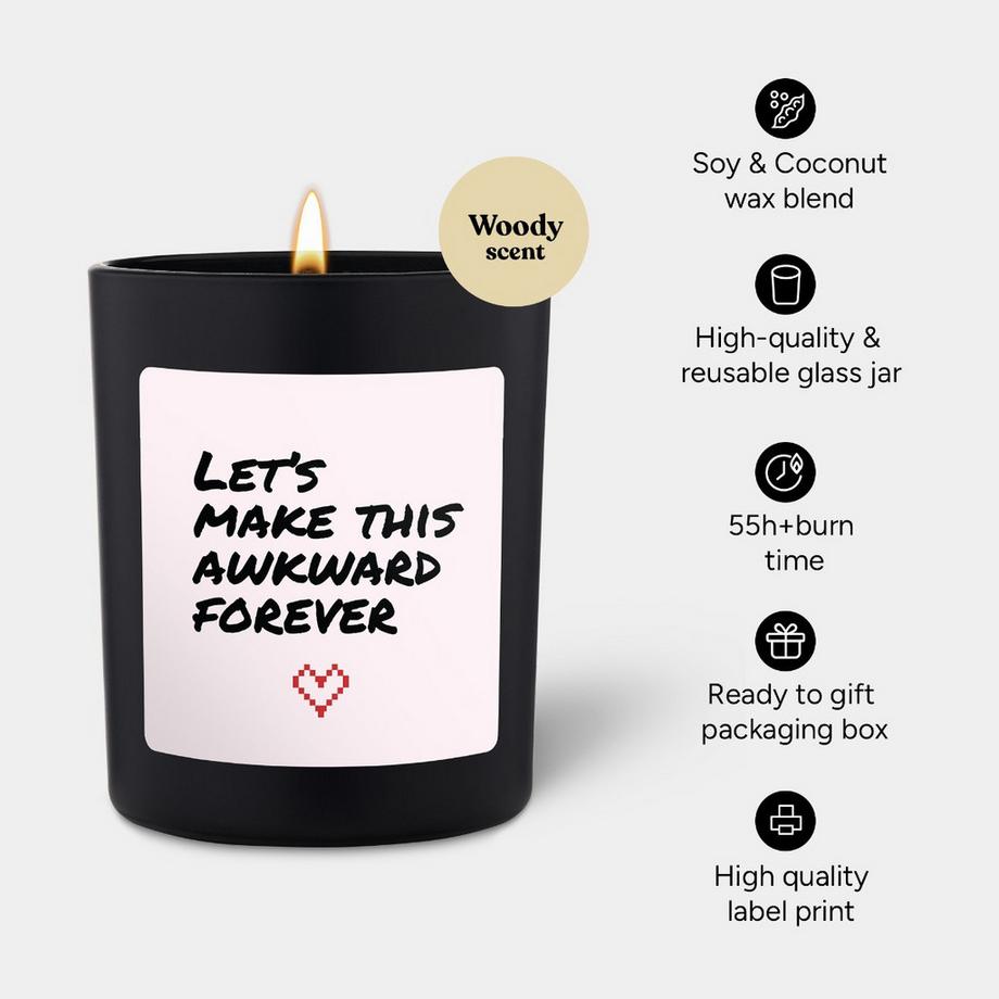 CandleHand Duftkerze Woody Let's make this awkward forever  