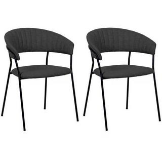 KARE Design Fauteuil Belle anthracite (série de 2)  