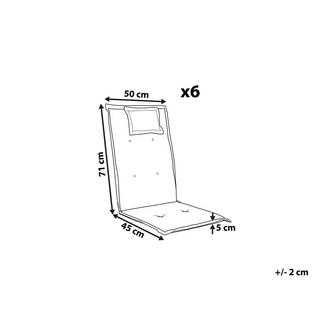 Beliani Lot de 6 coussins de jardin en Polyester Scandinave JAVA/AMANTEA  