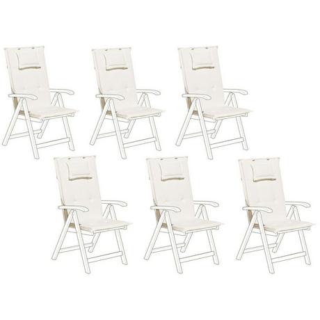 Beliani Lot de 6 coussins de jardin en Polyester Scandinave JAVA/AMANTEA  