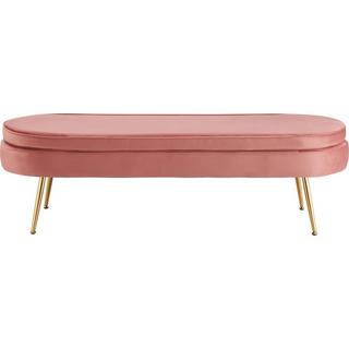 mutoni Pouf ovale in velluto rosa  