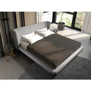 ANGEL CERDA Letto in tessuto grigio chiaro e similpelle grigio scuro  