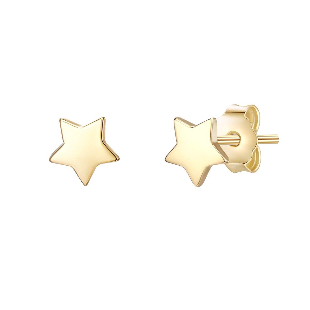 Image of Ohrstecker Stern Damen Gold 5mm