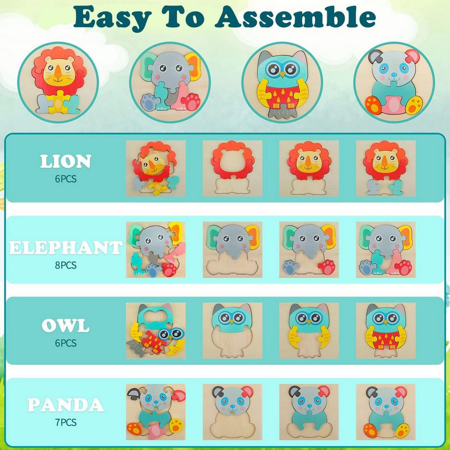 Activity-board  Holzpuzzle für Kinder, 3D-Kinderpuzzle aus Holz mit Aufbewahrungstasche 