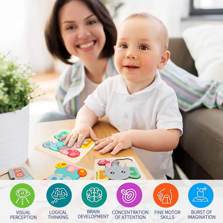 Activity-board  Holzpuzzle für Kinder, 3D-Kinderpuzzle aus Holz mit Aufbewahrungstasche 