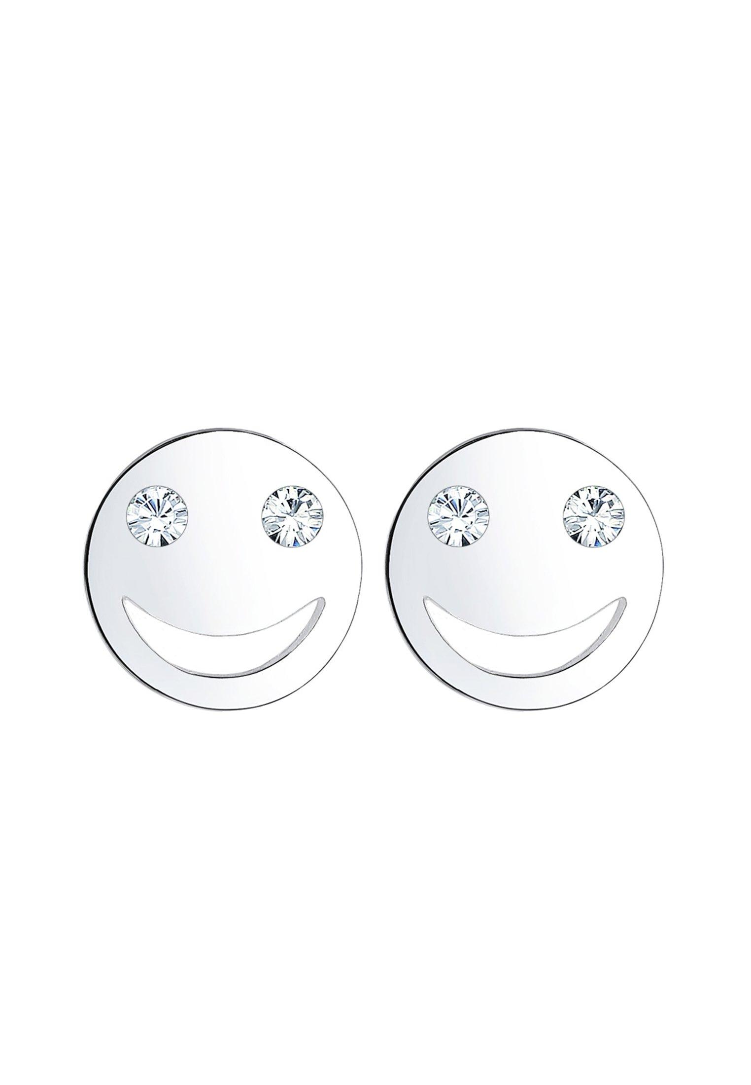 Elli  Boucles d'Oreilles Femmes Clous D'oreilles Smile Visage Avec Cristal 