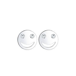 Elli  Boucles d'Oreilles Femmes Clous D'oreilles Smile Visage Avec Cristal 