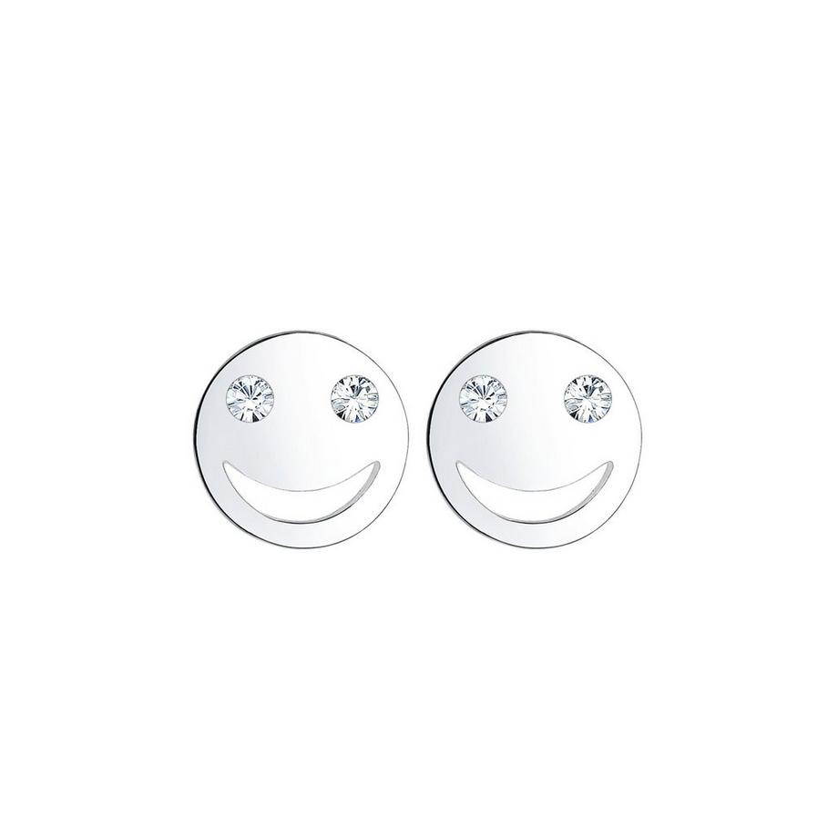 Elli  Boucles d'Oreilles Femmes Clous D'oreilles Smile Visage Avec Cristal 
