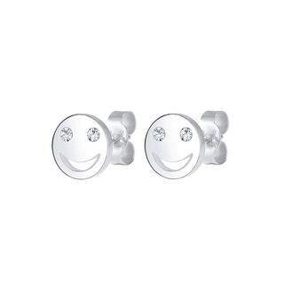 Elli  Boucles d'Oreilles Femmes Clous D'oreilles Smile Visage Avec Cristal 