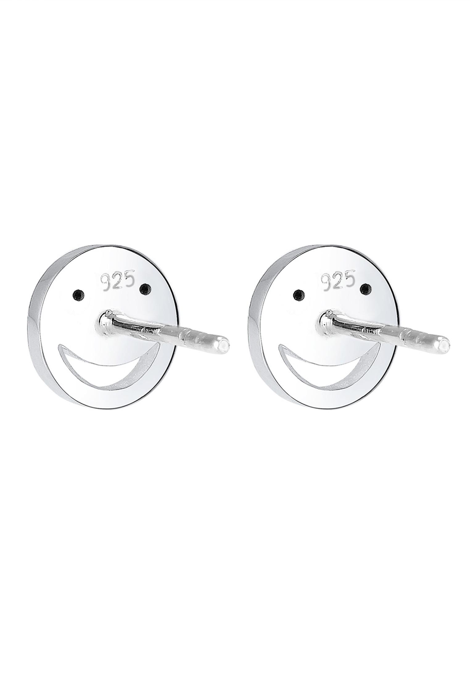 Elli  Boucles d'Oreilles Femmes Clous D'oreilles Smile Visage Avec Cristal 