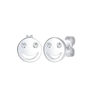 Elli  Boucles d'Oreilles Femmes Clous D'oreilles Smile Visage Avec Cristal 
