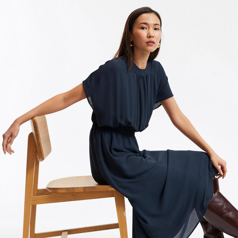 La Redoute Collections Robe longue évasée taille smockée  