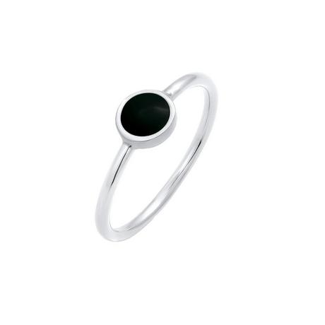 Elli  Bague Femmes Pile Solitaire Filigrane Avec Émail Noir 