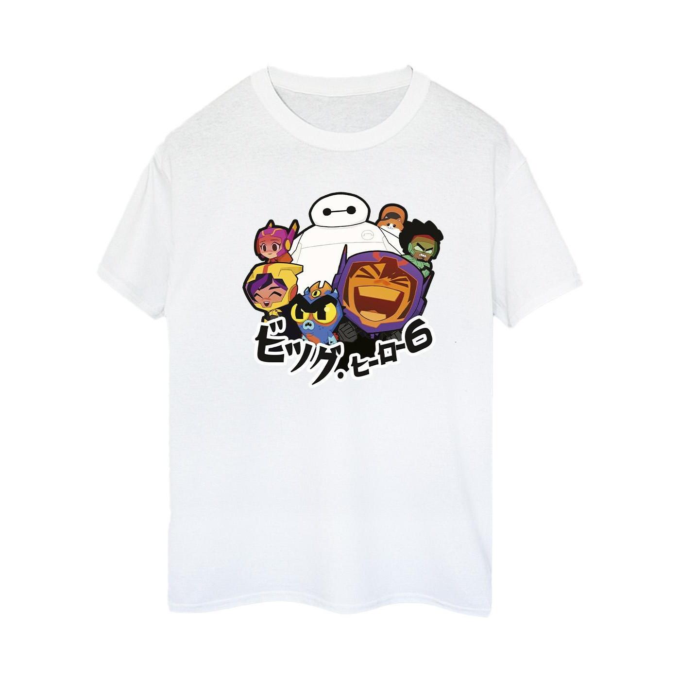 Image of Big Hero 6 Baymax Group Manga Tshirt Damen Weiss S