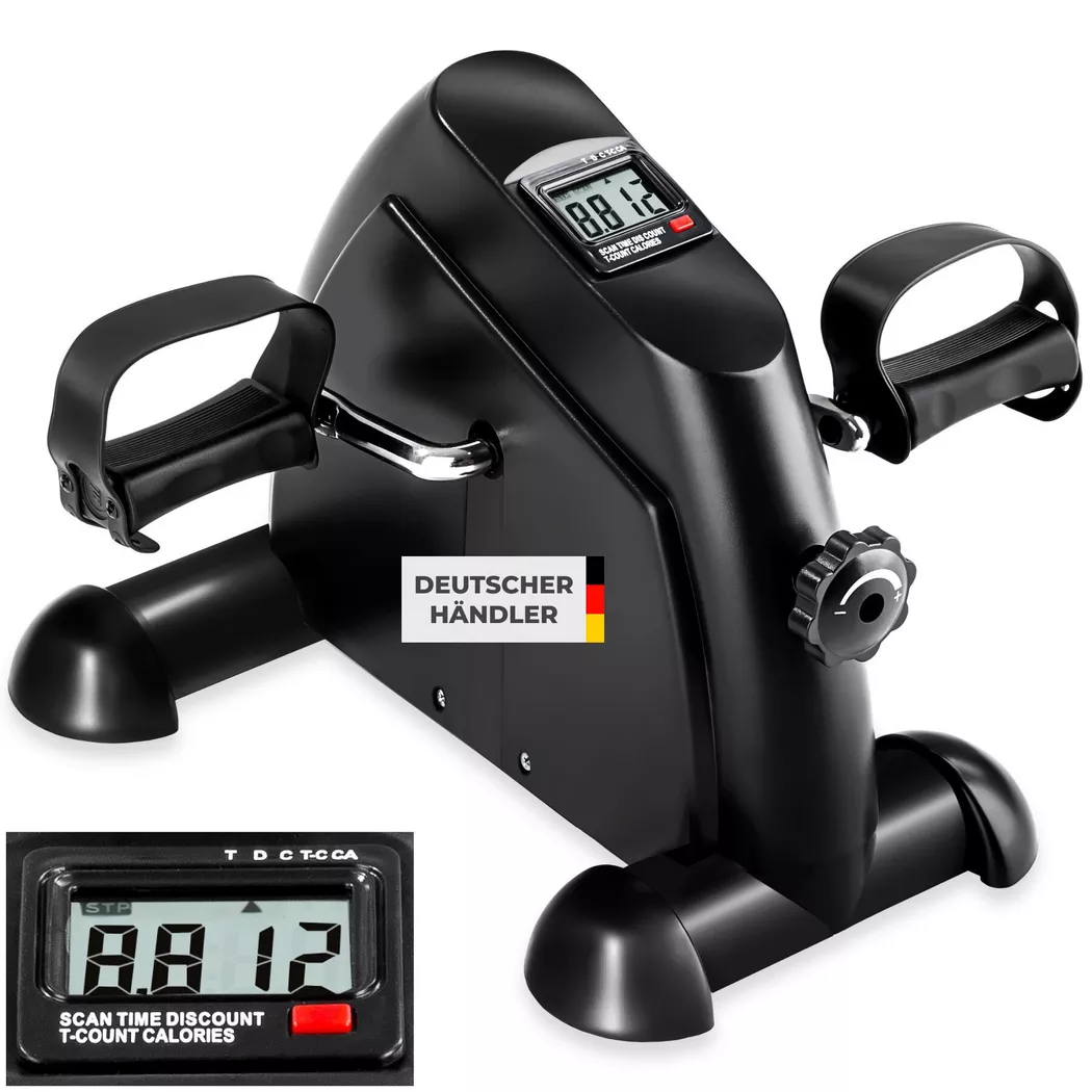 Tectake - Mini Bike  Für Beine und Arme mit Pedalriemen, One Size, Charcoal Black