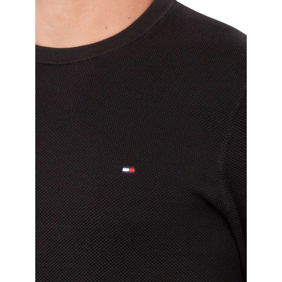 TOMMY HILFIGER Rundhalspullover mit bestickter Flagge  
