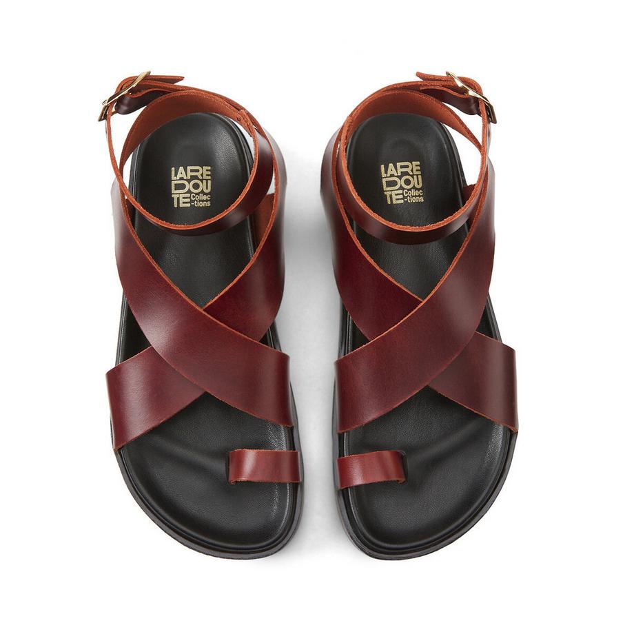 La Redoute Collections Leder Riemchen Keilabsatzsandalen  