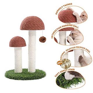 Alopini  Arbre à chat pour chat, arbre à chat en forme de champignon pour chatons et petits chats, corde en sisal naturel pour satisfaire l'instinct des griffes des chats 